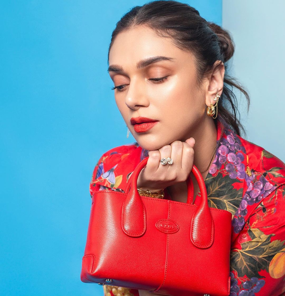 SOUTH INDIAN ACTRESS ADITI RAO HYDARI PHOTO SHOOT IN RED DRESS 2